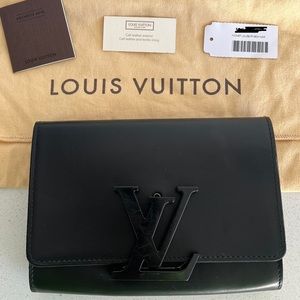 Limited Matte Black Louis Vuitton Louise PM Calfskin Clutch